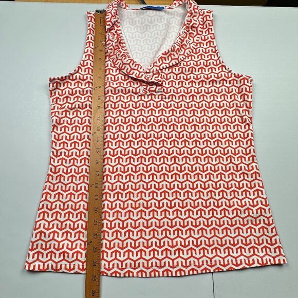 J Mclaughlin Top Womens Large Orange Durham Catalina Cloth Sleeveless Preppy - Picture 10 of 12